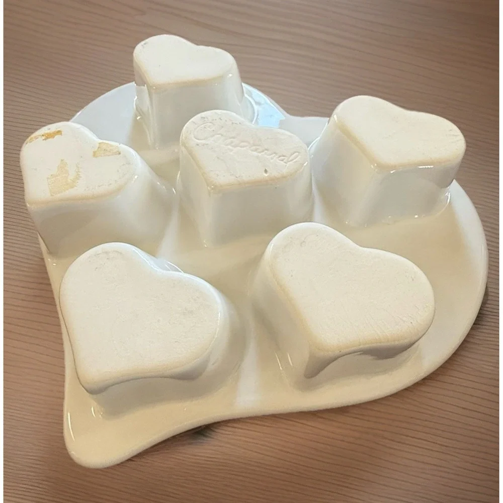 Vtg Chaparral Stoneware 6 Heart Muffins Baking Pan,‎ 11